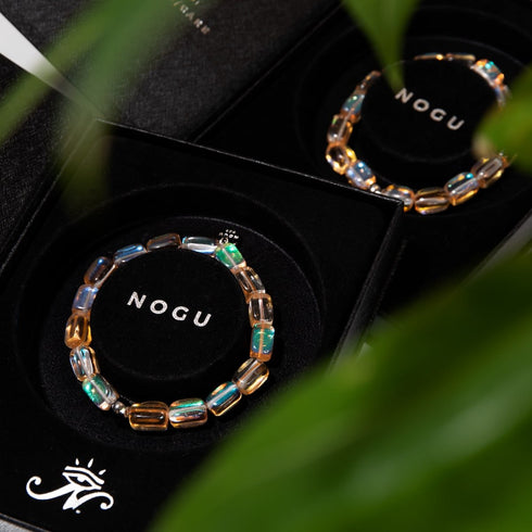 Champagne Supernova | Argent sterling .925 | Bracelet galets de verre galaxie